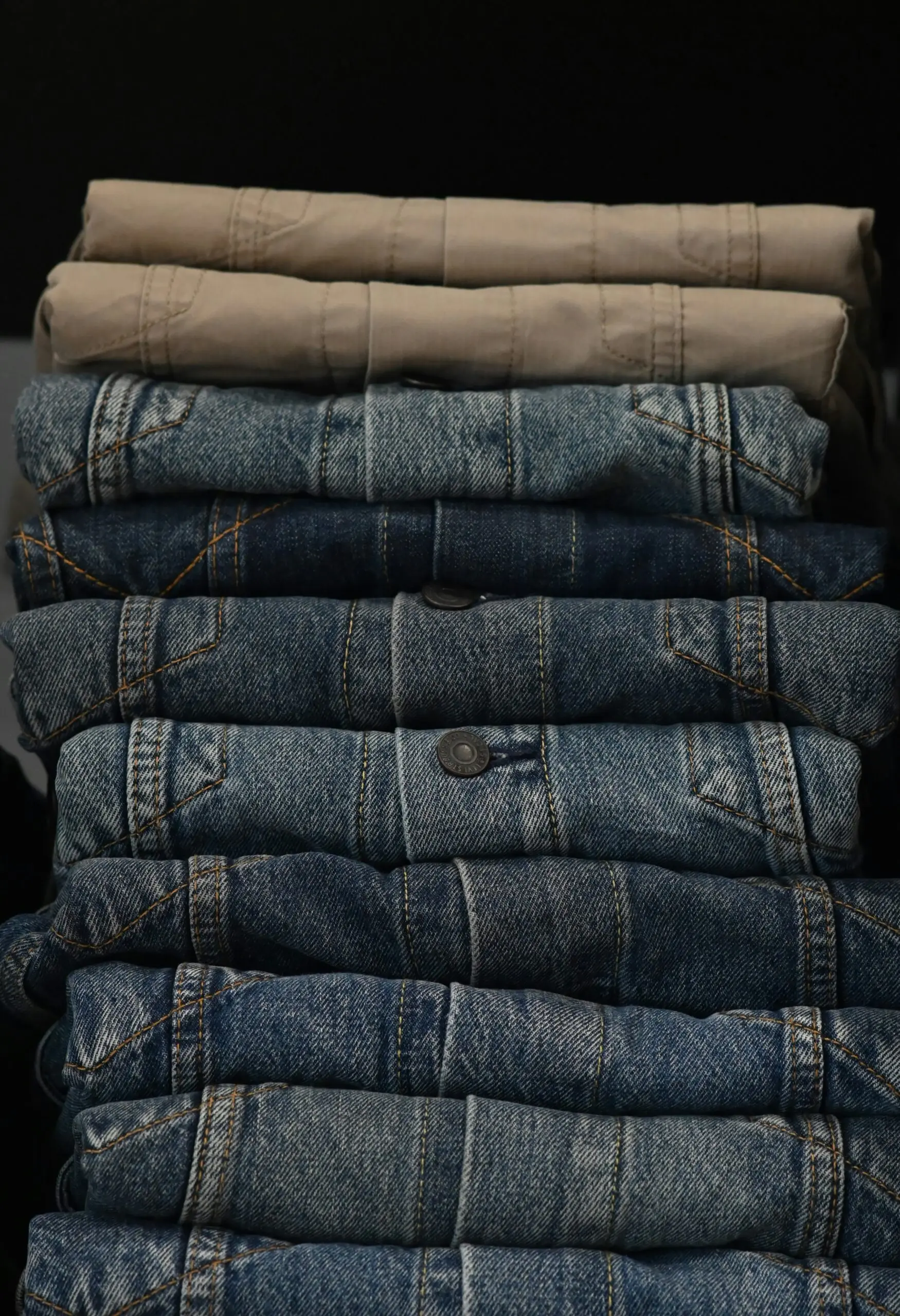 Folded denim stack